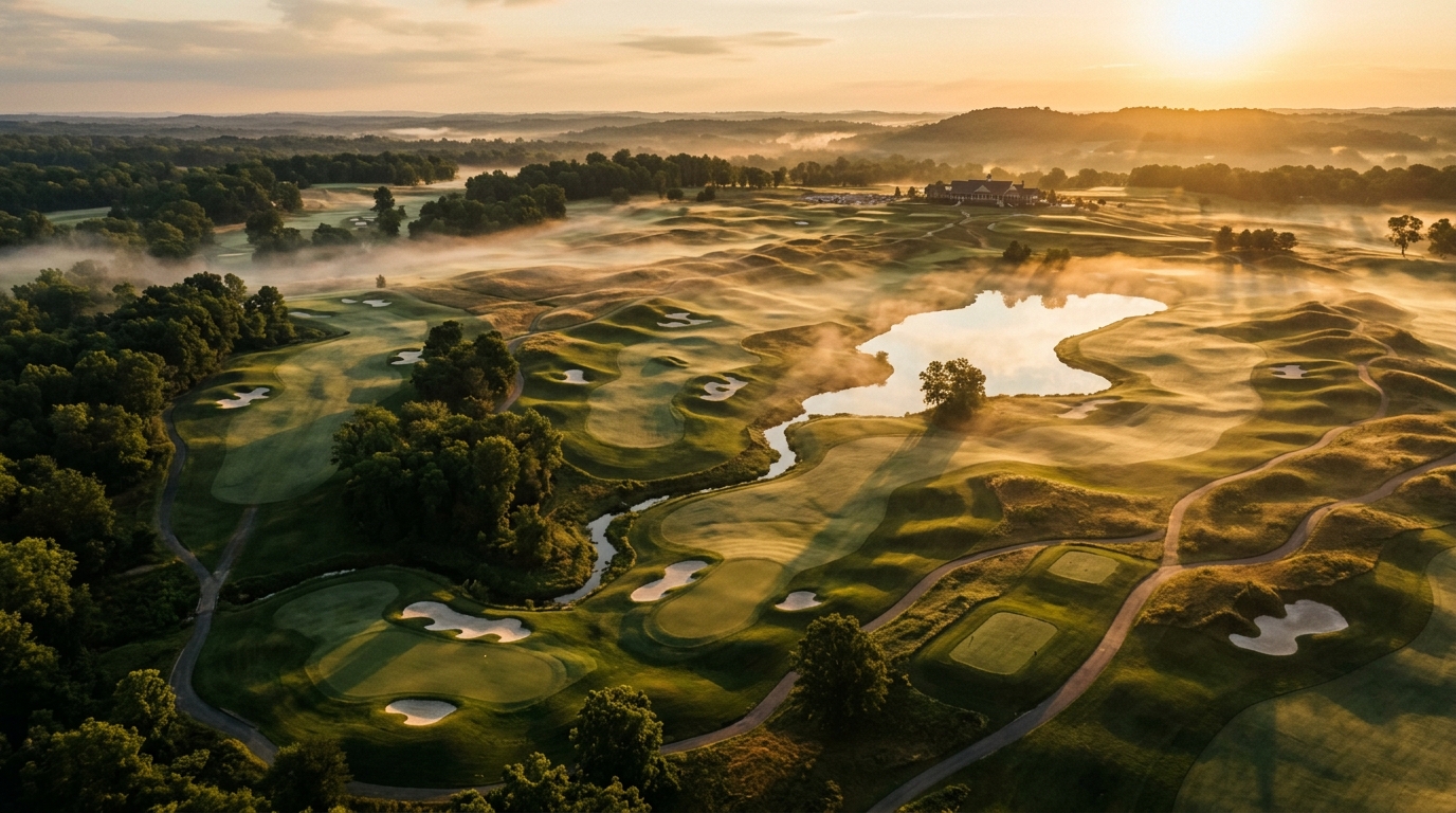 Golf course at sunrise
